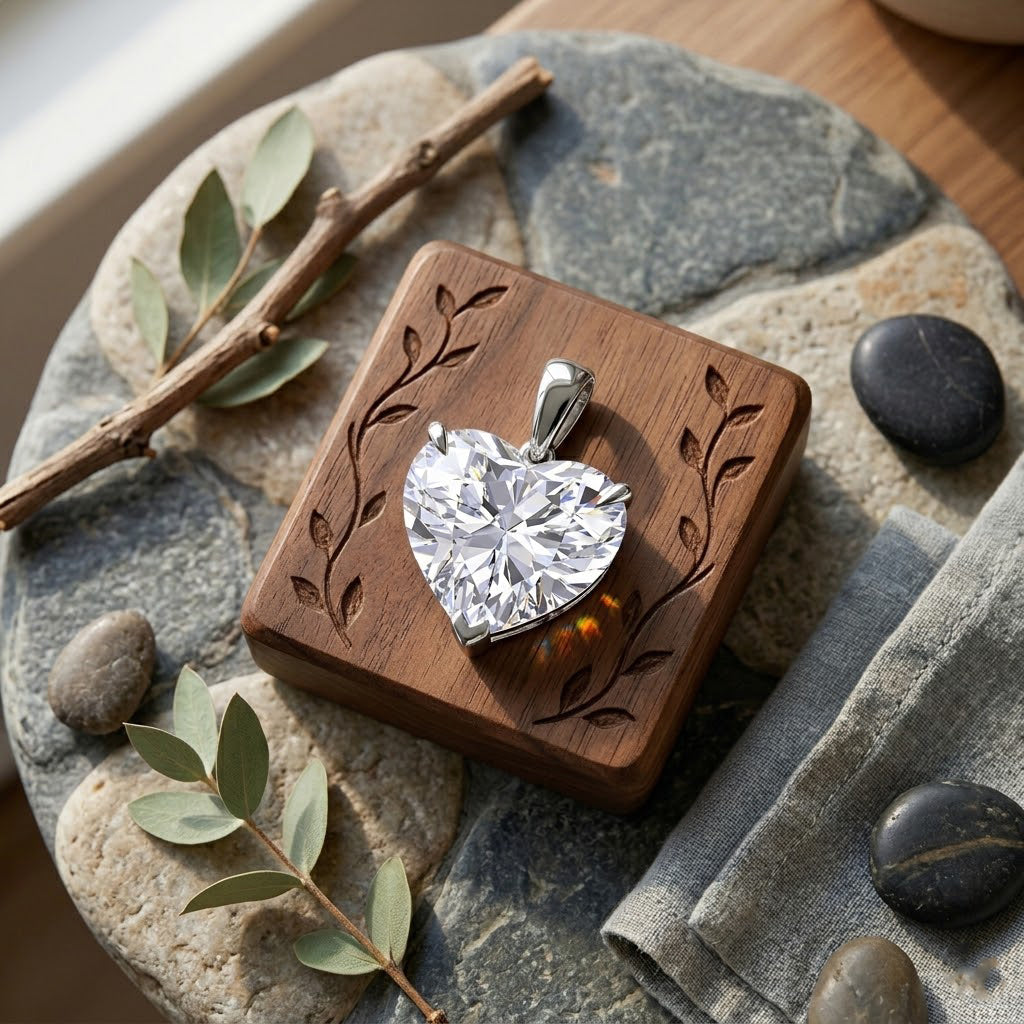 LUXURIANT DIAMOND - Lab Grown Diamant IGI zertifiziert VS-G Anhänger 925 Silber Rhodiniert ca. 10.04 ct