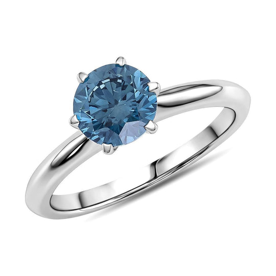 LUXURIANT DIAMOND - Lab Grown Blauer Diamant SI Ring 925 Silber Rhodiniert (Größe 20.00) ca. 1,78 ct