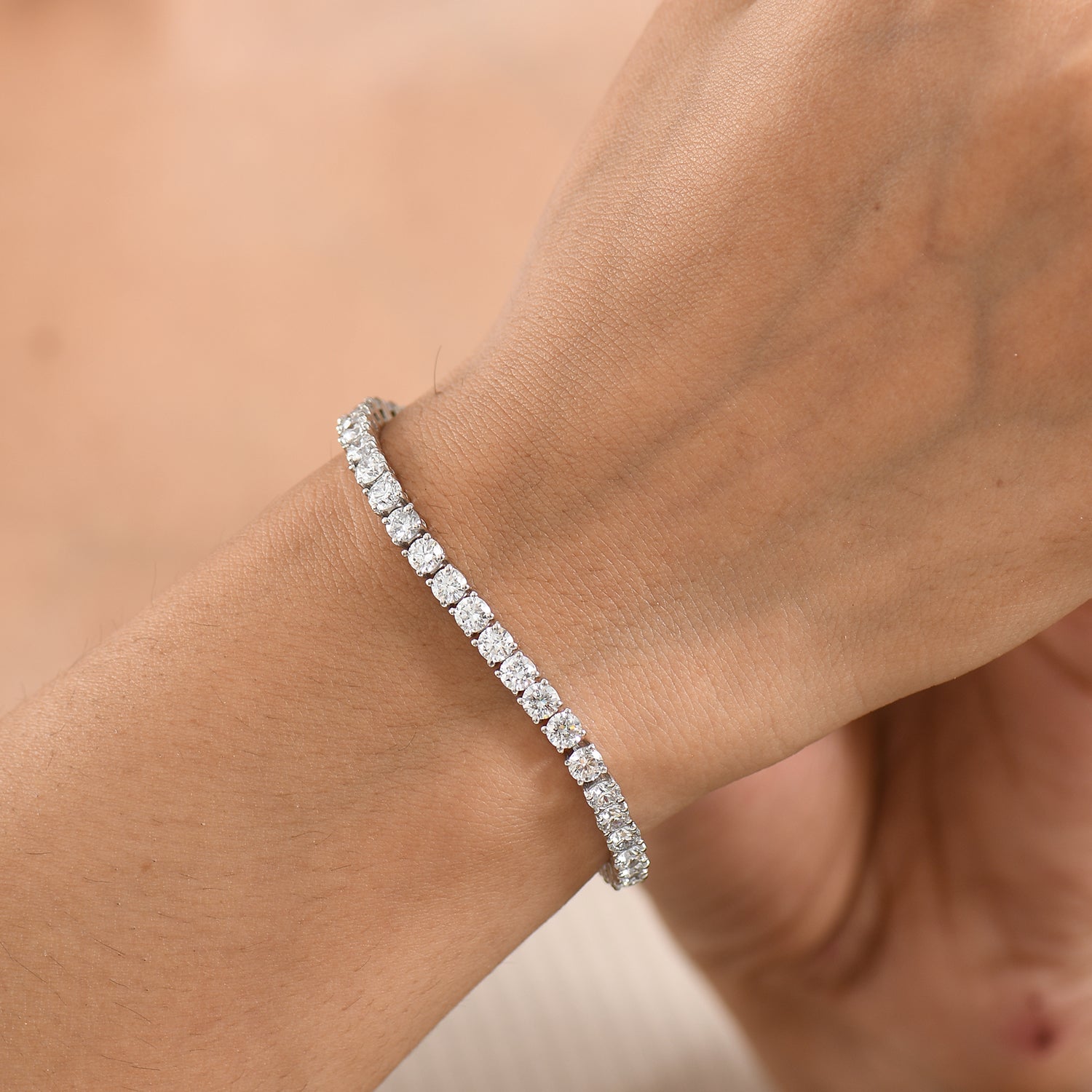 LUXURIANT DIAMOND - Lab Grown Diamant SI-GH Armband ca. 19 cm 925 Silber Rhodiniert ca. 10.03 ct