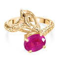 GP Trionfo Kollektion - Ilakaka Rosa Saphir (Fissure gefüllt), Kanchanaburi Blauer Saphir Ring 925 Silber 750 Vergoldet (Größe 18.00) ca. 2.81 ct