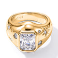 Weißer Zirkonia Ring Nickelfreies Messing Vergoldet (Größe 16.00)
