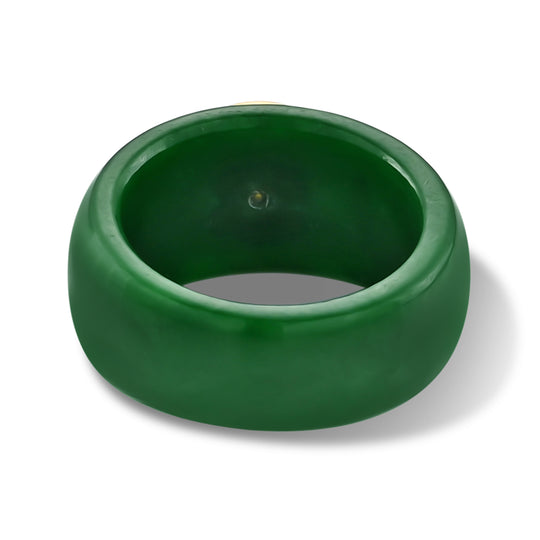D'Joy Gefärbte grüne Jade, Natürlicher, äthiopischer Welo Opal Ring 925 Silber Vergoldet (Größe 19.00) ca. 29,10 ct