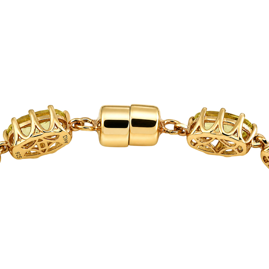 D'Joy AAA Ouro Verde-Quarz Armband ca. 20 cm 925 Silber 750 Gelbgold vermeil ca. 16,29 ct.