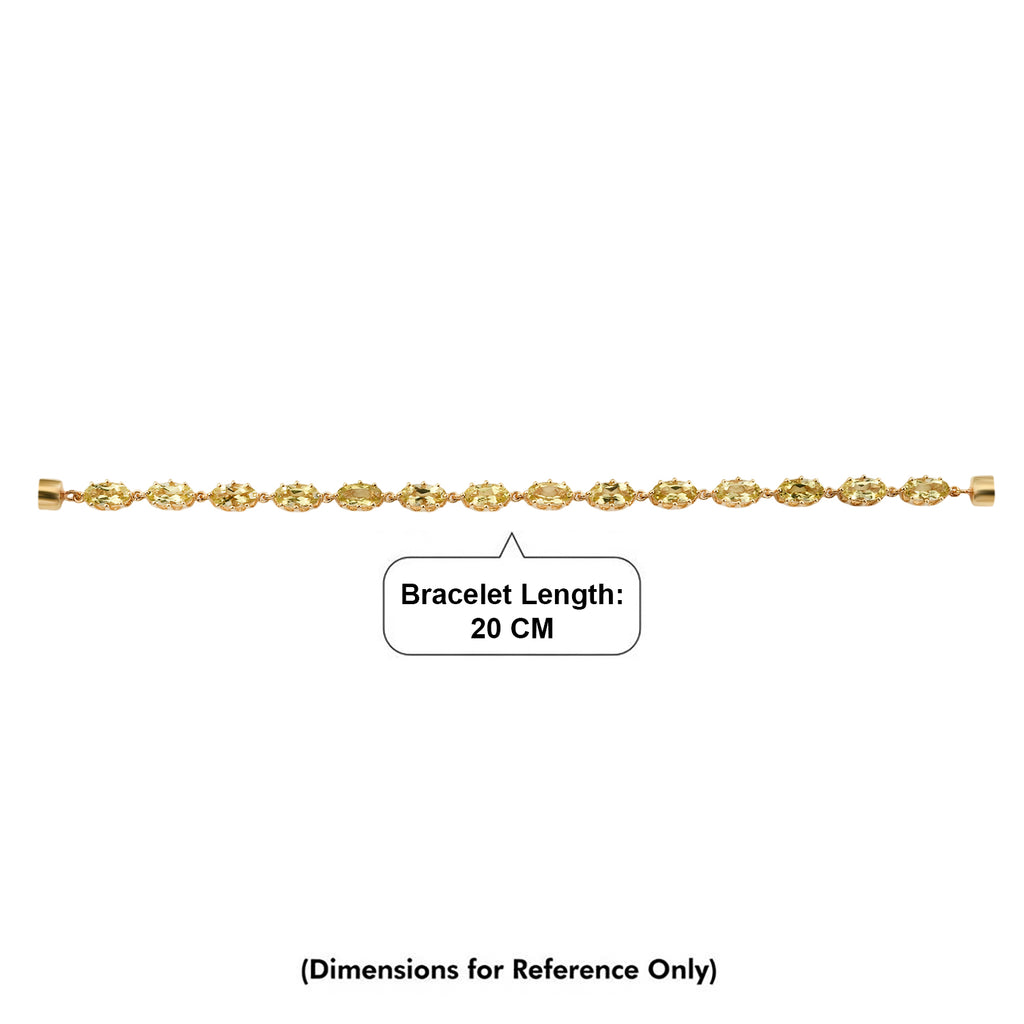 D'Joy AAA Ouro Verde-Quarz Armband ca. 20 cm 925 Silber 750 Gelbgold vermeil ca. 16,29 ct.