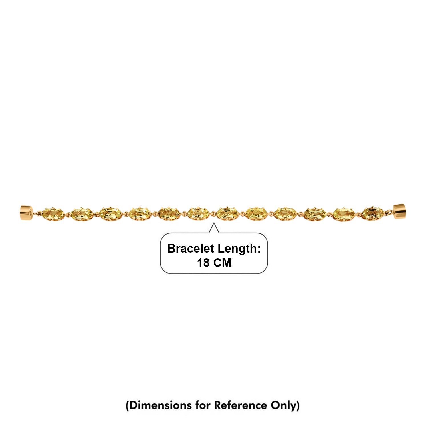 D'Joy AAA Ouro Verde-Quarz Armband ca. 18 cm 925 Silber 750 Gelbgold vermeil ca. 11,84 ct.