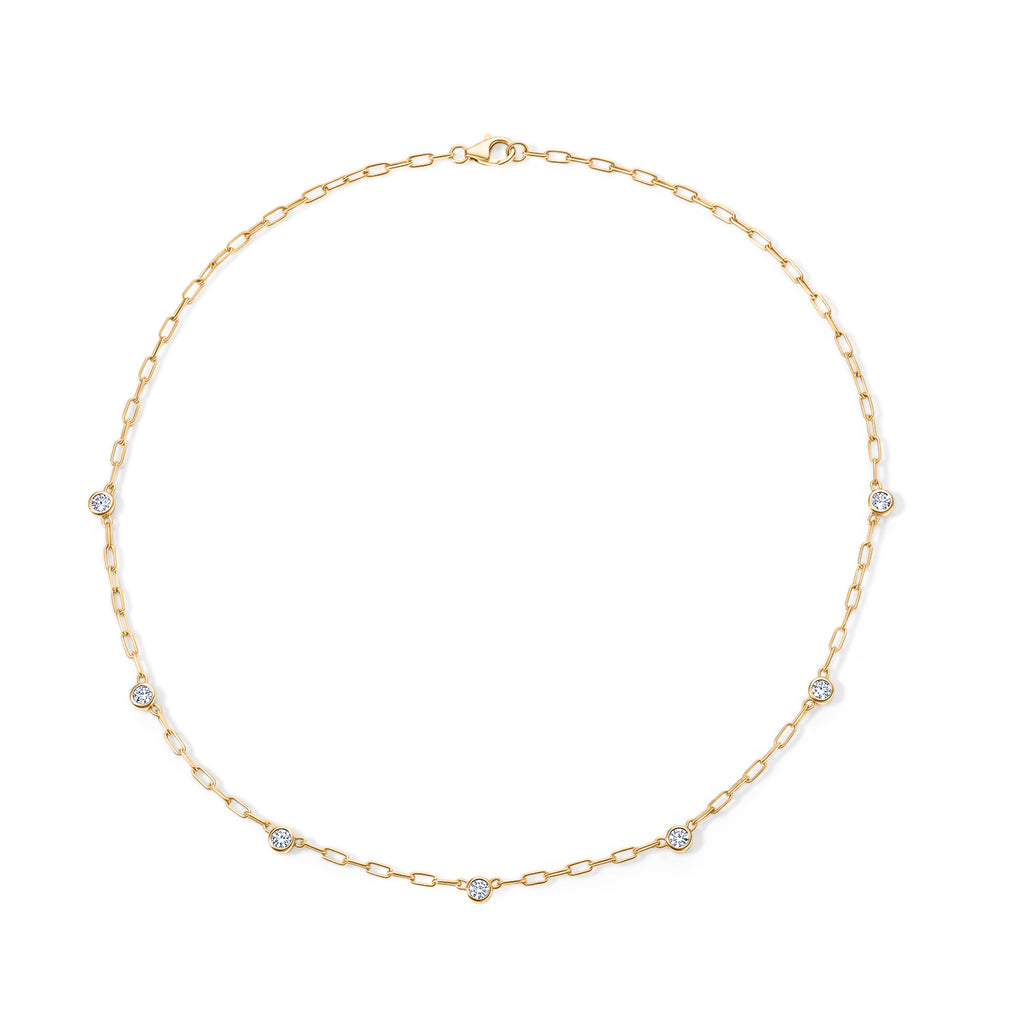 LUXURIANT DIAMOND - Lab Grown Diamant SI-GH SGL zertifiziert Halskette ca. 45 cm 925 Silber 750 Gelbgold vermeil ca. 1,02 ct.