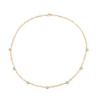 LUXURIANT DIAMOND - Lab Grown Diamant SI-GH SGL zertifiziert Halskette ca. 45 cm 925 Silber 750 Gelbgold vermeil ca. 1,02 ct.