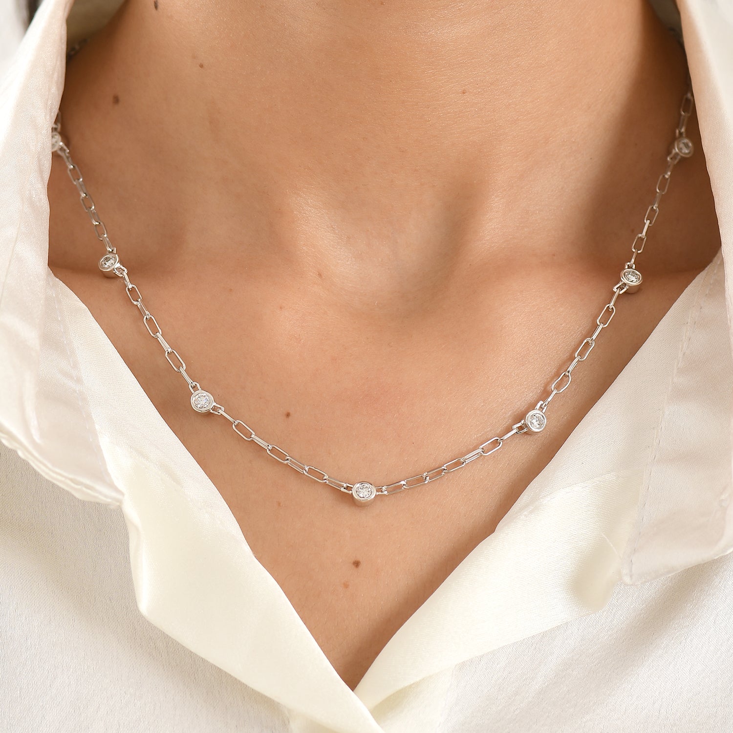 LUXURIANT DIAMOND - Lab Grown Diamant SI-GH  SGL zertifiziert
  Halskette ca. 45 cm 925 Silber Rhodiniert ca. 1,02 ct.