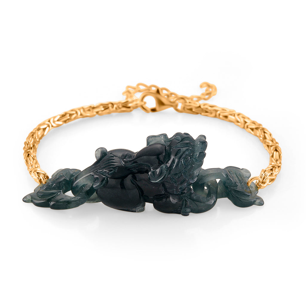 EXTREM SELTEN AAA Natürlicher Olmek Jadeit Armband ca. Flexibles cm 925 Silber Vergoldet ca. 8,50 ct.