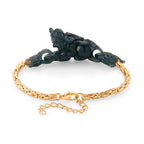 EXTREM SELTEN AAA Natürlicher Olmek Jadeit Armband ca. Flexibles cm 925 Silber Vergoldet ca. 8,50 ct.