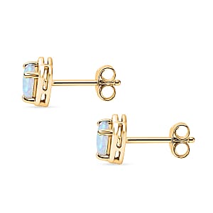D'Joy AA Natürlicher, äthiopischer Welo Opal Ohrringe 925 Silber Vergoldet ca. 0.50 ct
