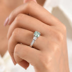D'Joy Blauer Moissanit, Moissanit Ring 925 Silber Rhodiniert (Größe 21.00) ca. 2,29 ct