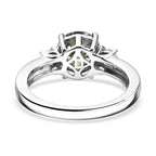 D'Joy Blauer Moissanit, Moissanit Ring 925 Silber Rhodiniert (Größe 21.00) ca. 2,29 ct