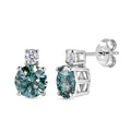 D'Joy blaue Moissanit und Moissanit Ohrringe - 3,86 ct.