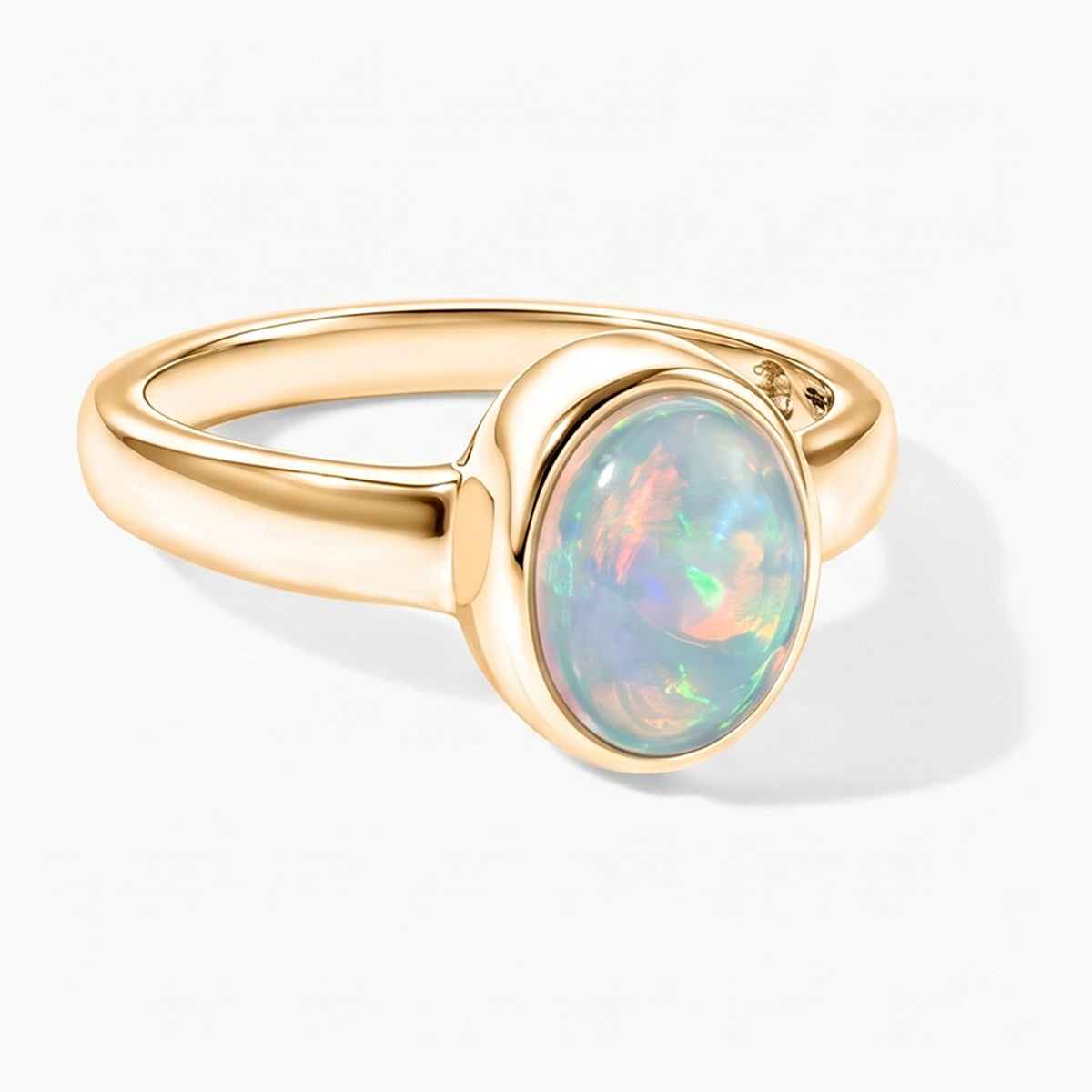 D'Joy 1,06 ct. AA natürlicher, äthiopischer Welo Opal Ring, 925 Silber rhodiniert