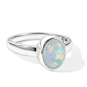 D'Joy AA Natürlicher, äthiopischer Welo Opal Ring 925 Silber 750 Gelbgold vermeil (Größe 18.00) ca. 1,06 ct