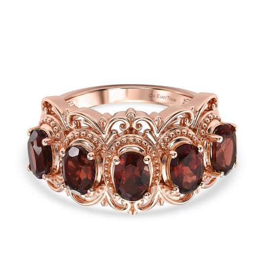 EVER TRUE Schwarzer Spinell, Mosambik Granat Ring 950 Kupfer (Größe 19.00) ca. 2,64 ct