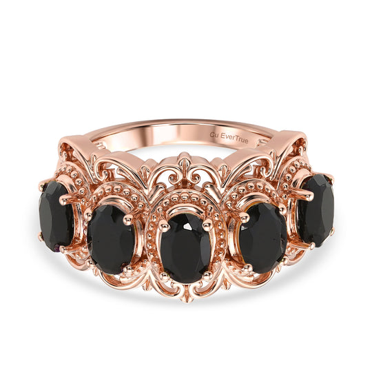 EVER TRUE Schwarzer Spinell, Mosambik Granat Ring 950 Kupfer (Größe 19.00) ca. 2,64 ct