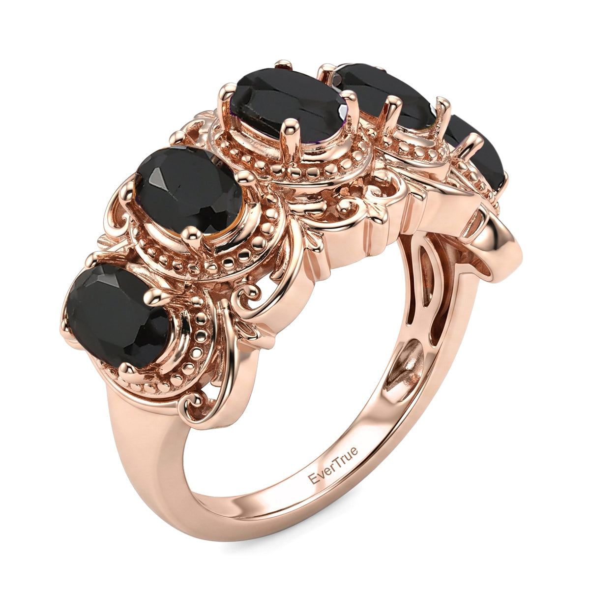 EVER TRUE Schwarzer Spinell, Mosambik Granat Ring 950 Kupfer (Größe 19.00) ca. 2,64 ct