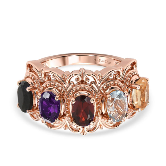 EVER TRUE Schwarzer Spinell, Mosambik Granat Ring 950 Kupfer (Größe 19.00) ca. 2,64 ct