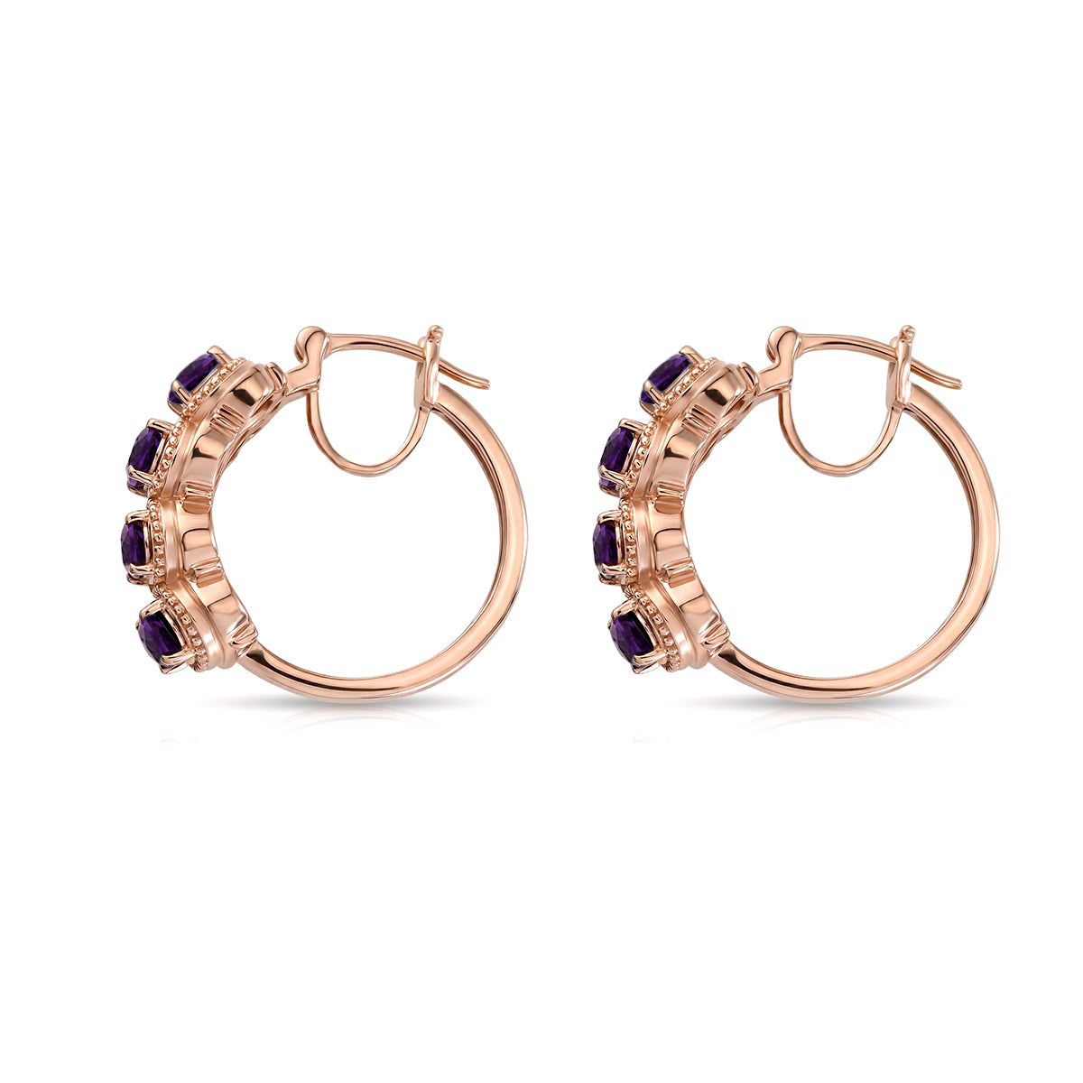 EVER TRUE Afrikanischer Amethyst Ohrringe 950 Kupfer ca. 3.54 ct