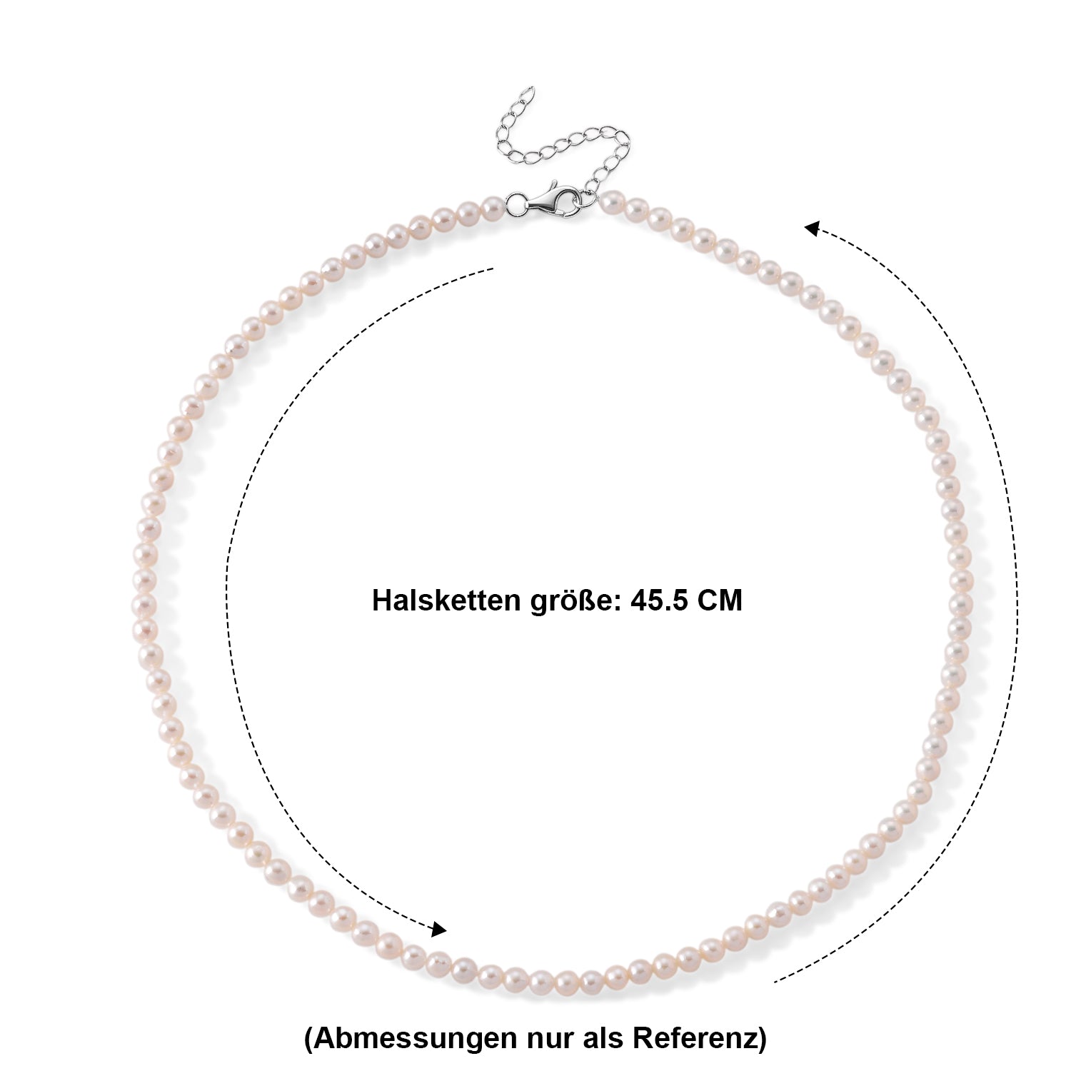 D'Joy Chinesische Akoya-Perle (4.5-5 mm) Halskette ca. Flexibles cm 925 Silber Rhodiniert