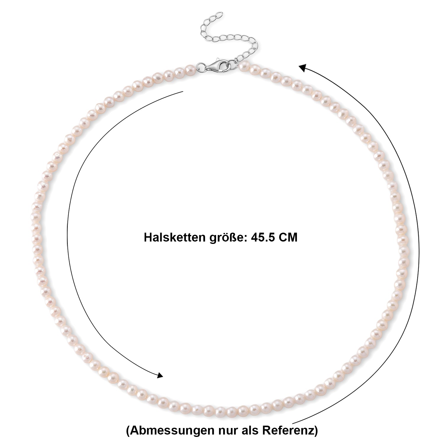 D'Joy Chinesische Akoya-Perle (4.5-5 mm) Halskette ca. Flexibles cm 925 Silber Rhodiniert