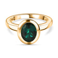 LUXURIANT DIAMOND - AAA Lab Grown Smaragd Ring 925 Silber 750 Gelbgold vermeil (Größe 18.00) ca. 1,74 ct