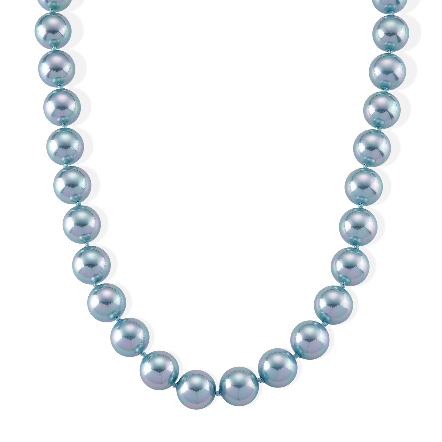 Blauer Muschelkernperle (18 mm) Halskette ca. 50 cm 316L Edelstahl