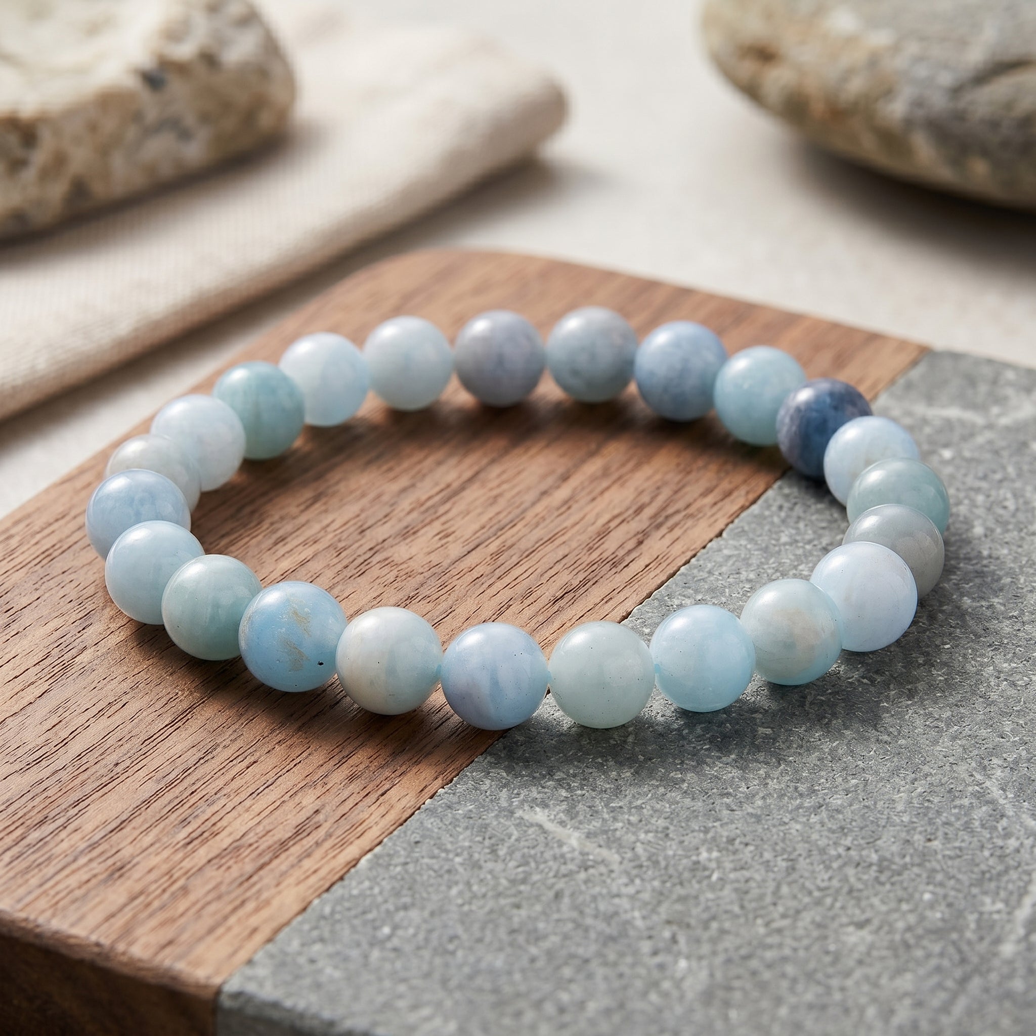 Aquamarin Armband Flexibles (ca.18-19 cm) ca. 110.00 ct
