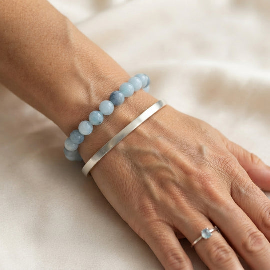 Aquamarin Armband Flexibles (ca.18-19 cm) ca. 110.00 ct