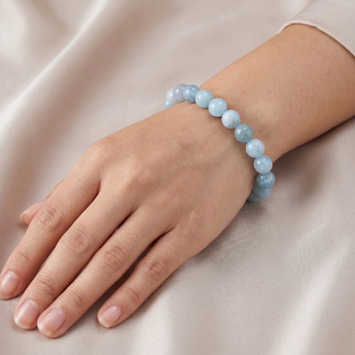 Aquamarin Armband Flexibles (ca.18-19 cm) ca. 110.00 ct