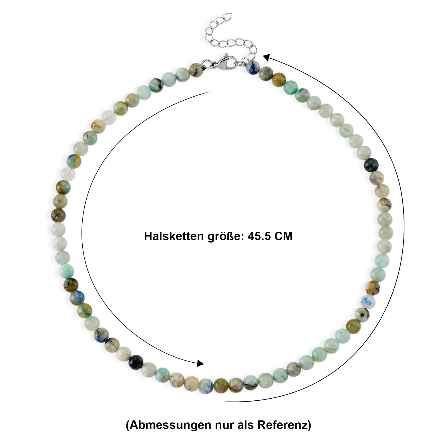 D'Joy Chrysokoll Halskette, flexibel, 316L Edelstahl ca. 130.00 ct