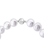 Weiße Muschelkernperle (20 mm) Keshi-Stil Halskette ca. 49.5 cm 316L Edelstahl 565.00 ct
