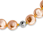 Goldene Muschelkernperle (20 mm) Keshi-Stil Halskette ca. 49.5 cm 316L Edelstahl 565.00 ct