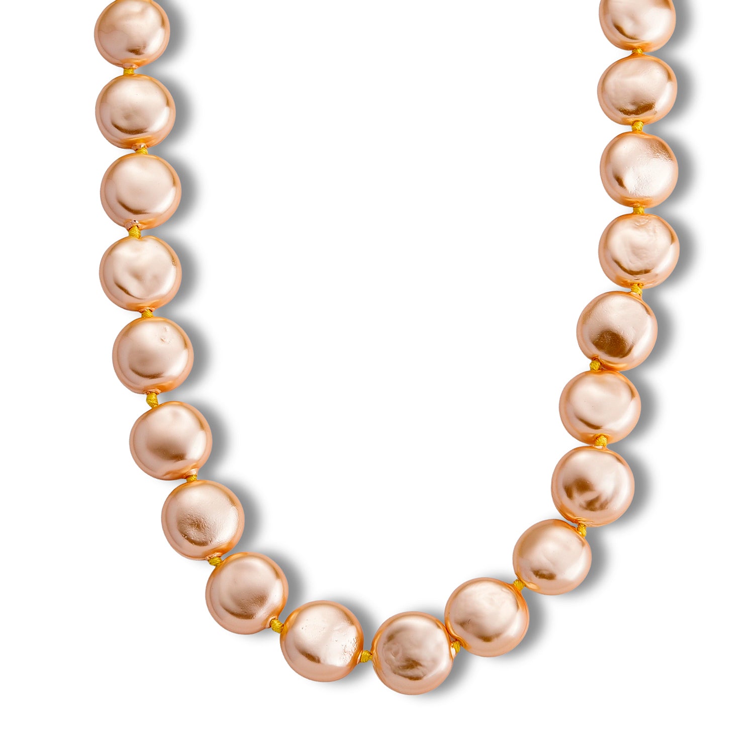 Goldene Muschelkernperle (20 mm) Keshi-Stil Halskette ca. 49.5 cm 316L Edelstahl 565.00 ct