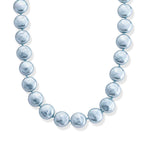 Blauer Muschelkernperle (20 mm) Keshi-Stil Halskette ca. 49.5 cm 316L Edelstahl 565.00 ct