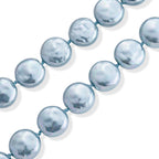 Blauer Muschelkernperle (20 mm) Keshi-Stil Halskette ca. 49.5 cm 316L Edelstahl 565.00 ct