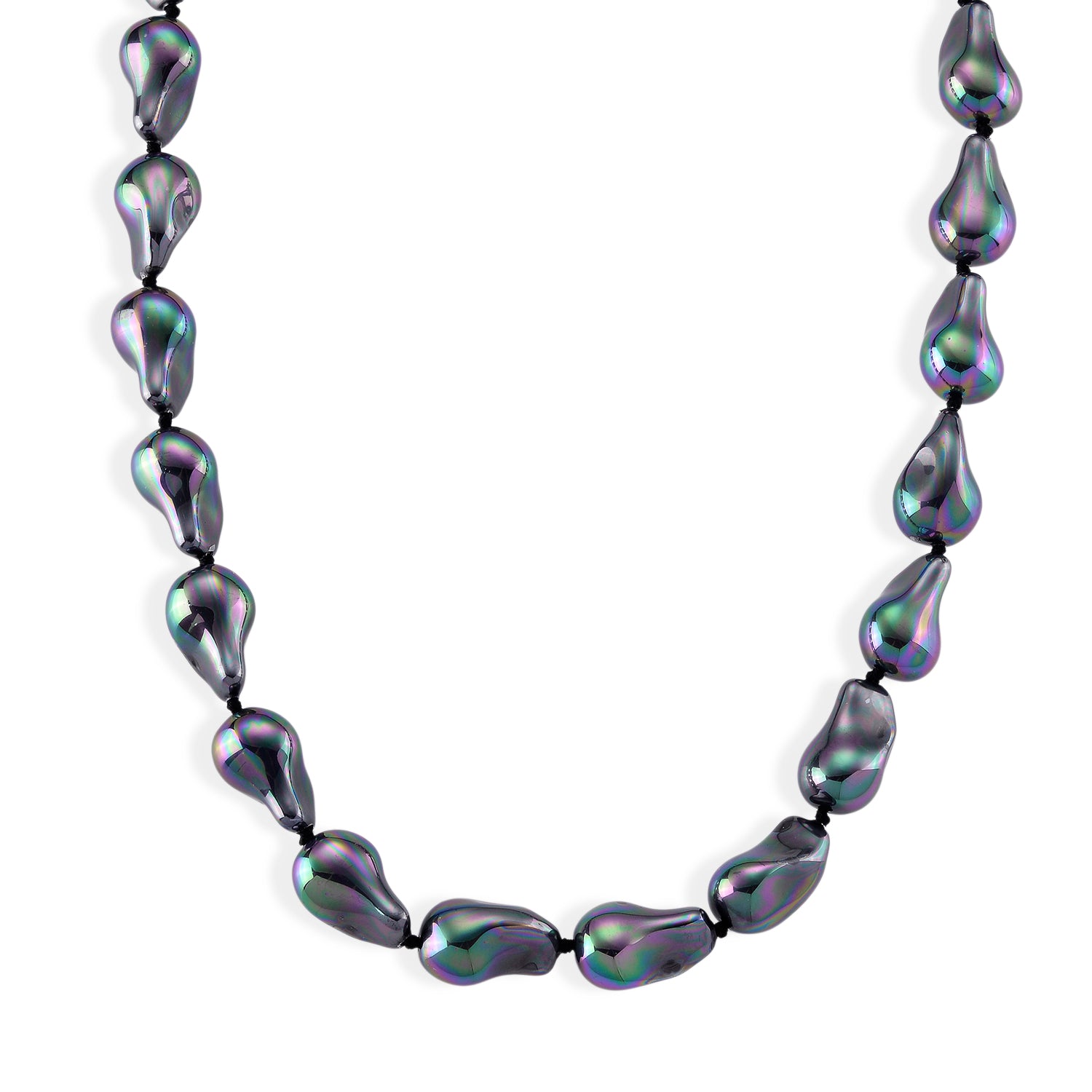 Pfaufarbene Muschelperle Halskette ca. 50 cm 316L Edelstahl 530.00 ct