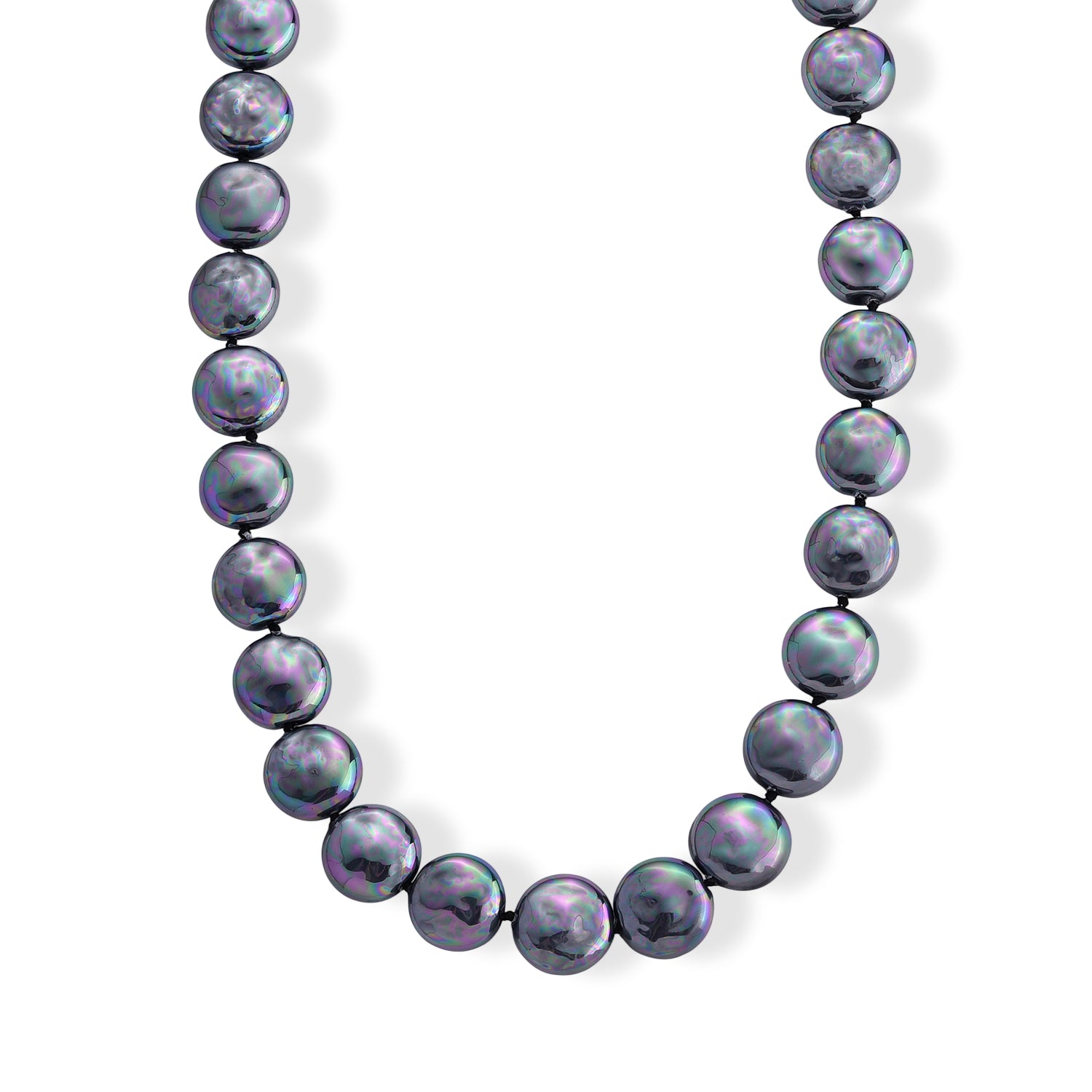 Pfaufarbene Muschelperle Keshi-Stil Halskette ca. 49.5 cm 316L Edelstahl 565.00 ct