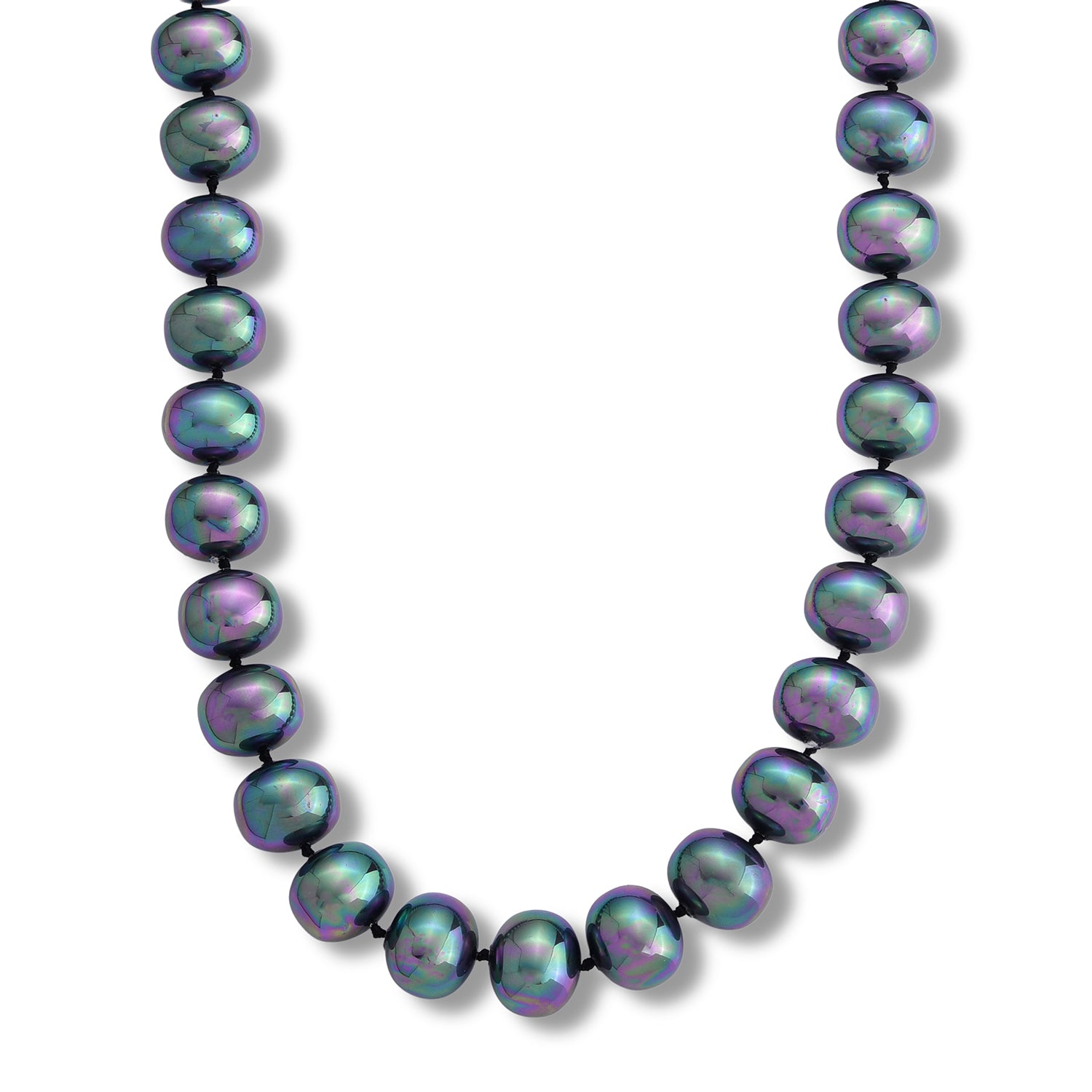 Pfaufarbene Muschelperle Halskette ca. 50 cm 316L Edelstahl 885.00 ct