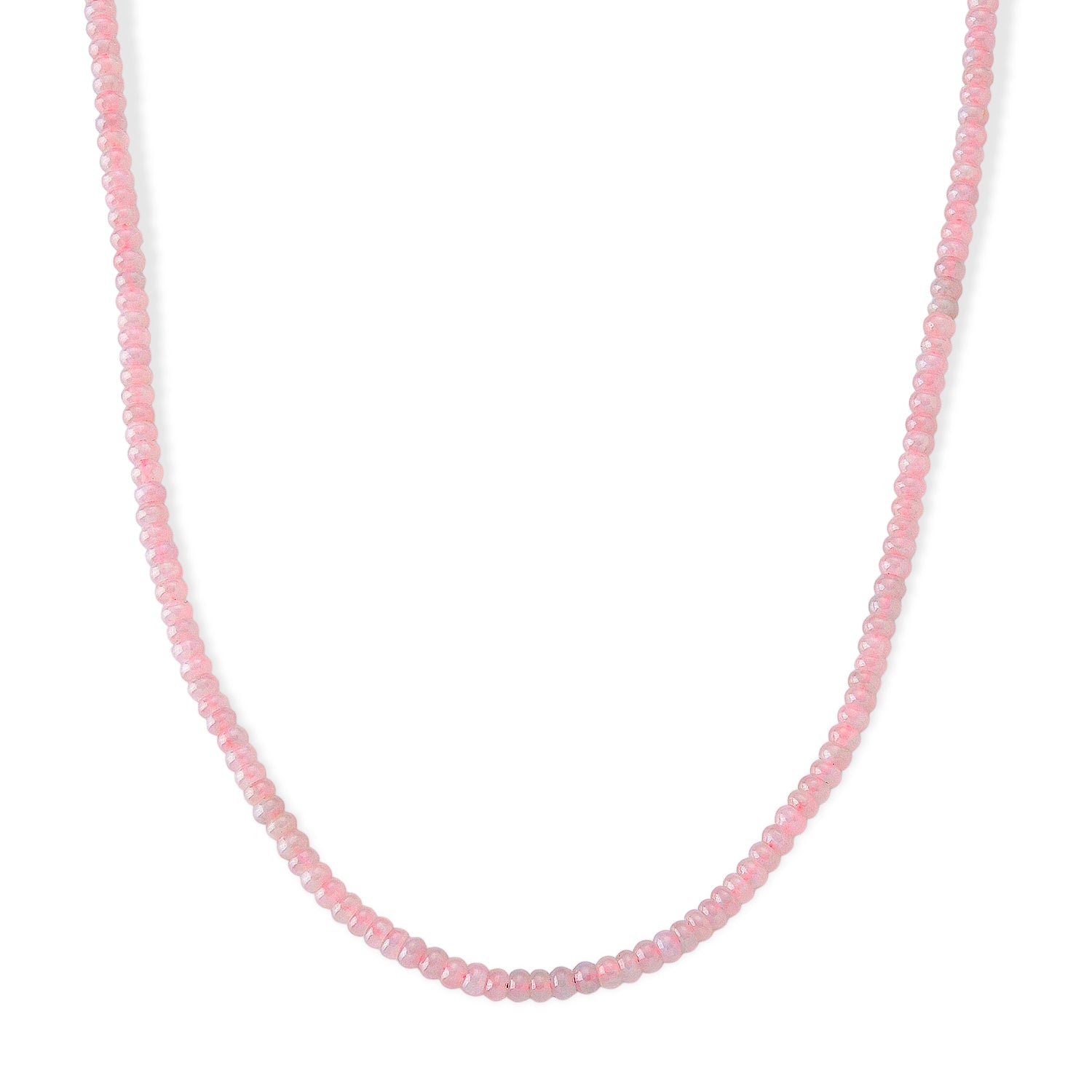 EXTREM SELTEN Rosa Jade Halskette ca. Flexibles cm 925 Silber Rhodiniert ca. 130.00 ct