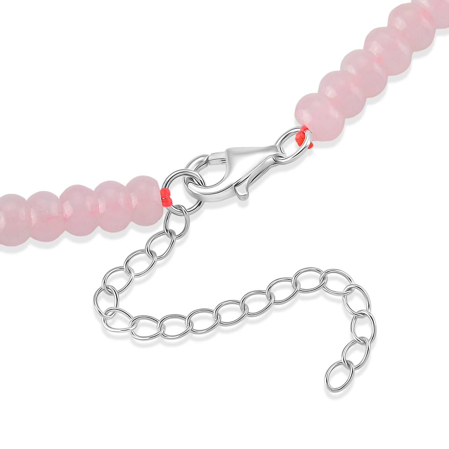 D'Joy Rosa Jade Halskette ca. Flexibles cm 925 Silber Rhodiniert ca. 130,00 ct.