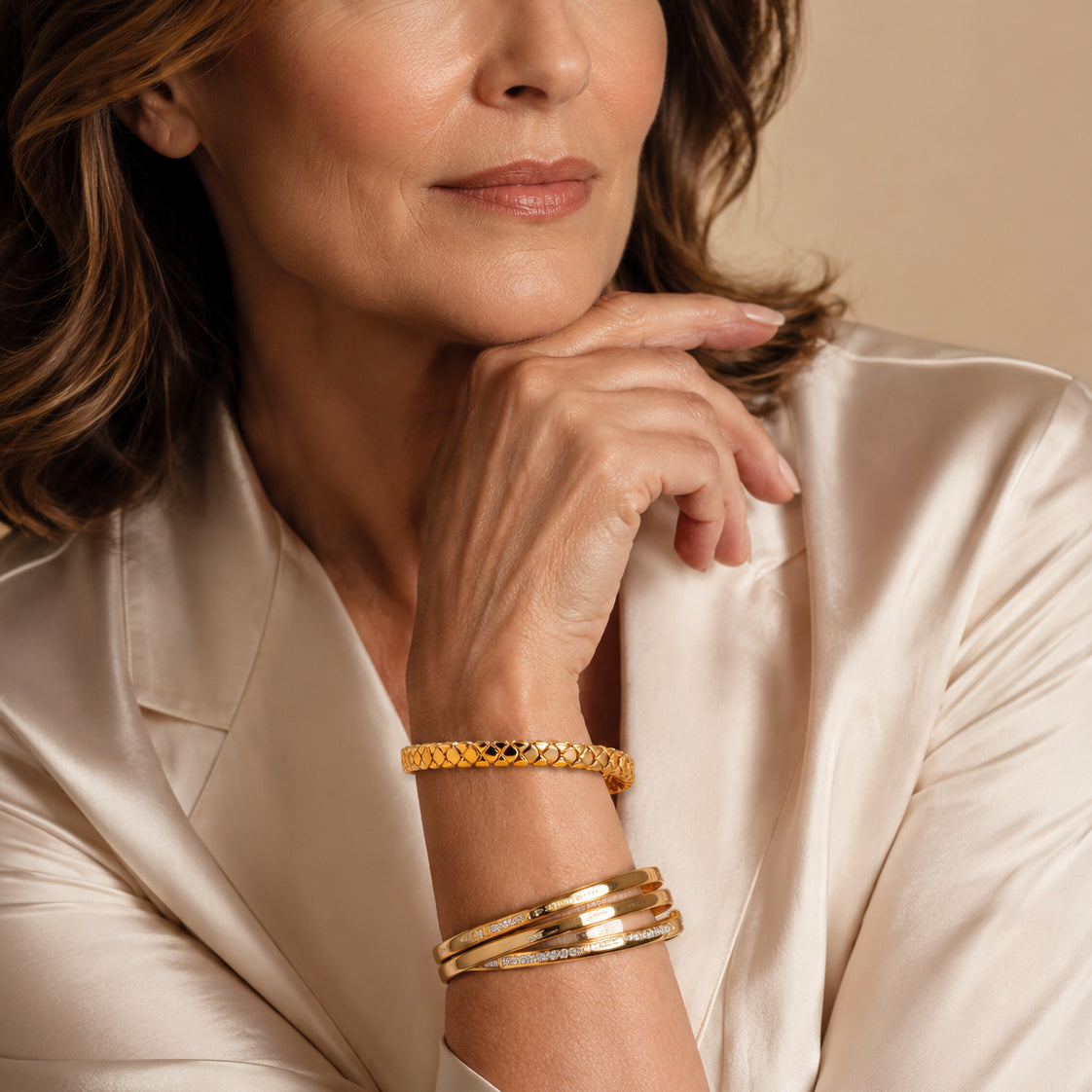 EVER TRUE Bronzella Kollektion-Reine Bronze 750 Vergoldet Armband ca. 19 cm ca. 12,70g