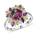 D'Joy Wassermelonen Quarz Triplett, Rhodolith Granat, Peridot und Zirkon Schmuckset