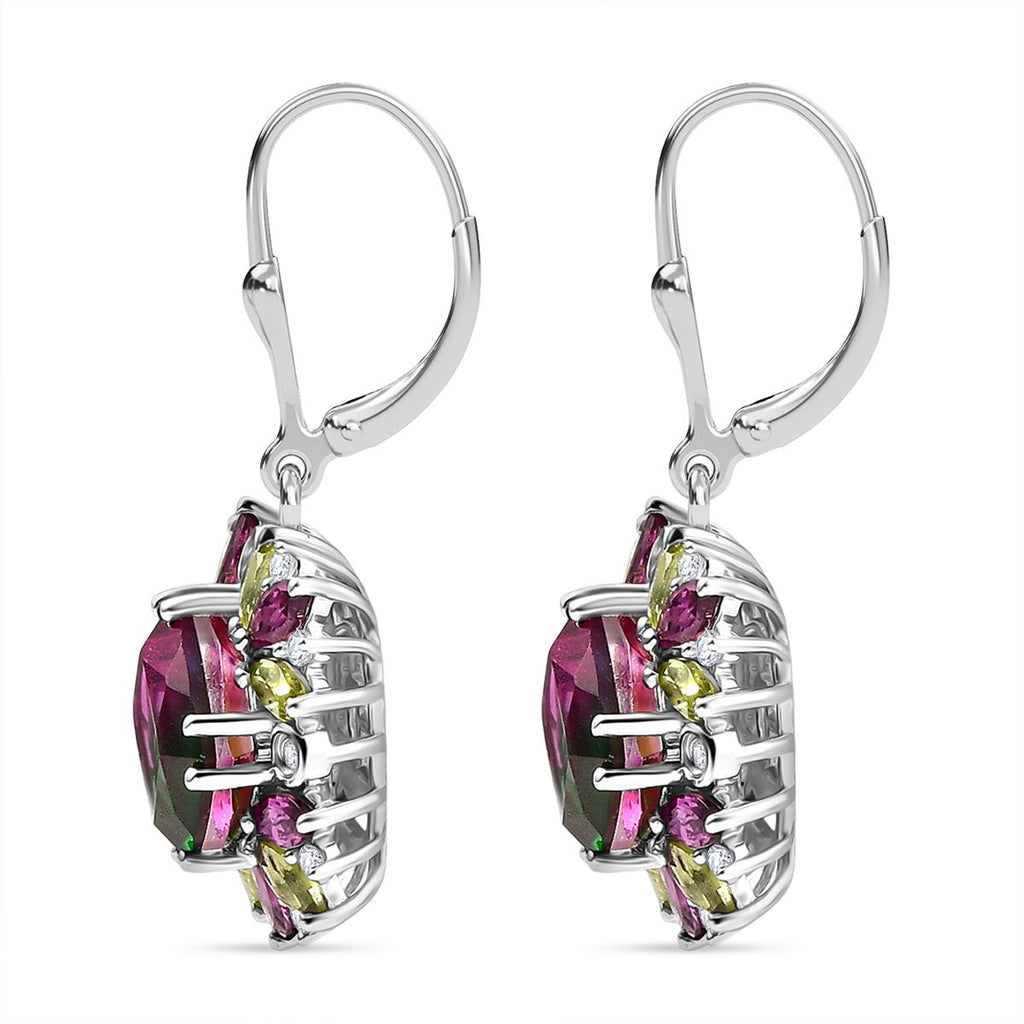 D'Joy Wassermelonen Quarz Triplett, Rhodolith Granat, Peridot und Zirkon Schmuckset