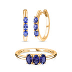 D'Joy AA Tansanit Ring und Ohrringe
