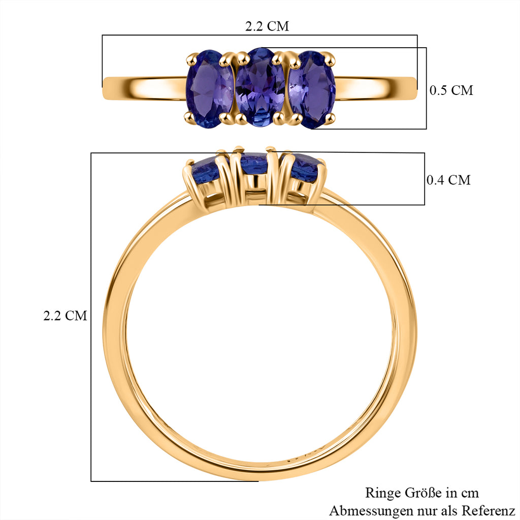 D'Joy AA Tansanit Ring und Ohrringe