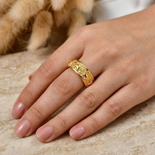 EVER TRUE Bronzella Kollektion-Reine Bronze 750 VergoldetRing (Größe 21.00) ca. 4,96g