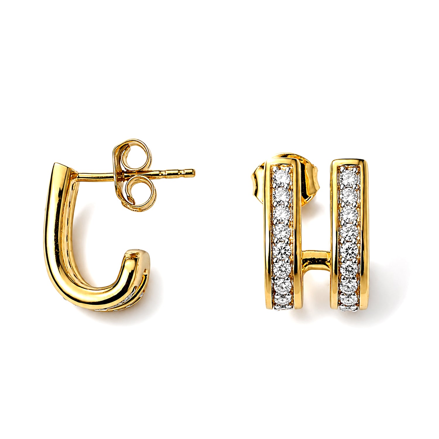 D'Joy Moissanit Ohrringe 925 Silber 750 Vergoldet ca. 0,57 ct.
